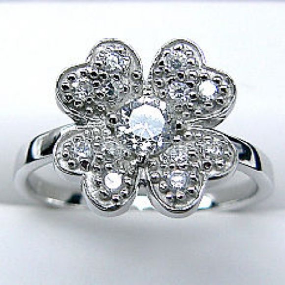 NEW Sterling SILVER Flower Ring - Picture 3 of 11